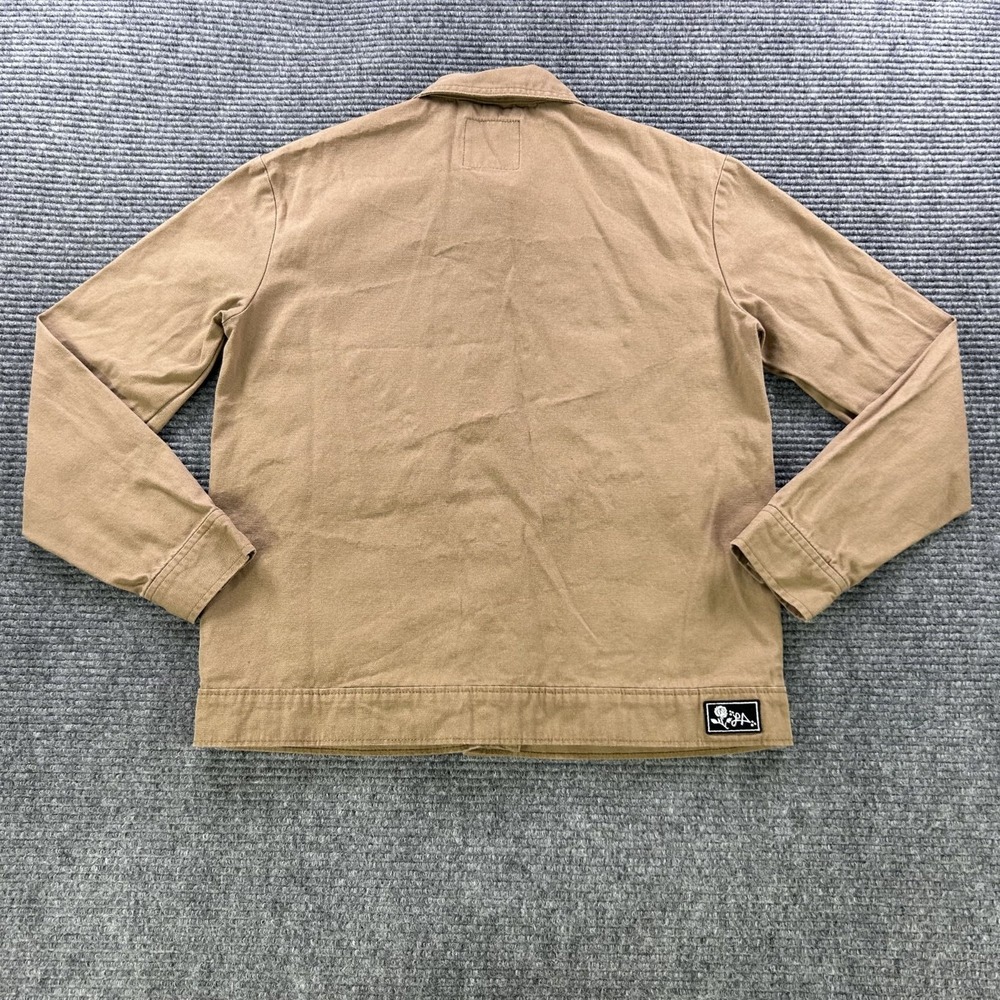 Vans Lizzie‎ Armanto Dirt Canvas Utility Jacket Tan Women Small Floral Inside - Picture 2 of 15